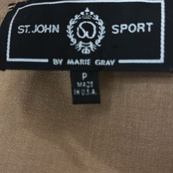 St.John Sport Chic Camel Button-Up Blouse, S - Picture 8 of 8